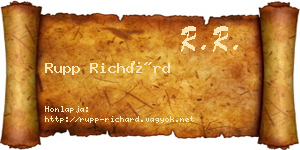 Rupp Richárd névjegykártya