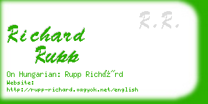 richard rupp business card